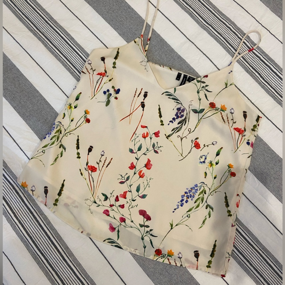 Vero Moda, floral on cream camisole.